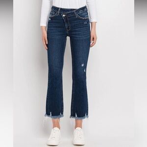 VERVET BY FLYING MONKEY Bella High Rise Criss Cross Kick Flare Jeans Women’s 29